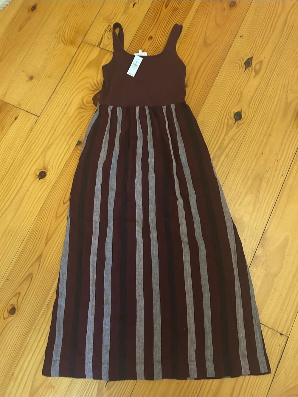 Loft Lou and Grew  Burgundy Striped Maxi Dress
